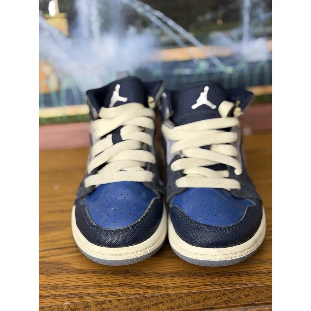 🔥Nike Air Jordan 1 Mid SE Craft (PS) Obsidian White Blue DX2195 400- SZ 10.5C